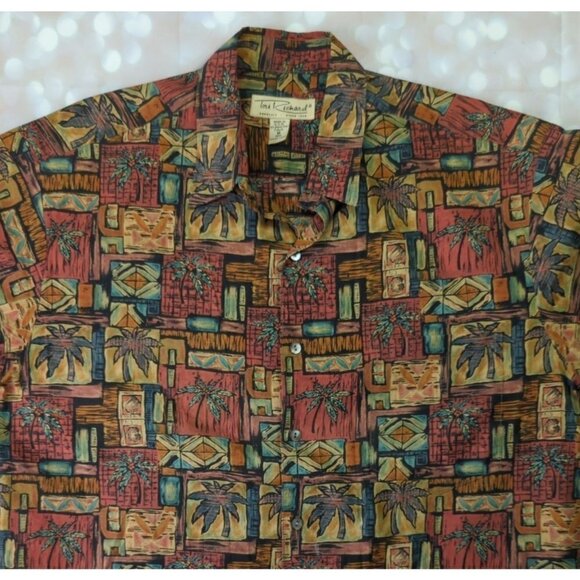 Tori Richard Cotton Palm Tree Button Down Short Sleeve Shirt, Men's Medium - Picture 1 of 8